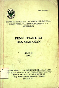 Penelitian Gizi dan Makanan Jilid 20
