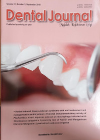 Dental Journal (Majalah Kedokteran Gigi): Vol. 51 Nomor. 3