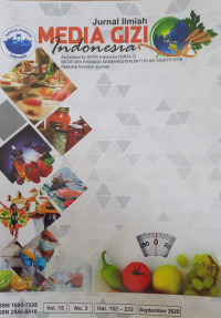 Jurnal Ilmiah Media Gizi indonesia Vol. 15.  No.3  th Mei  2020