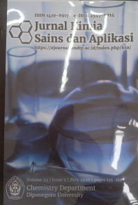 Image of Jurnal Kimia Sains dan Aplikasi Vol. 23 Issue 5 May 2020