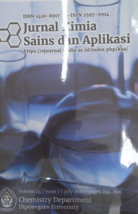 Jurnal Kimia Sains dan Aplikasi Vol. 23 Issue 7 Juli 2020