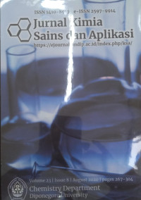 Image of Jurnal Kimia Sains dan Aplikasi Vol. 23 Issue 8 Agust 2020