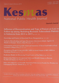 Kesmas (Nasional Public Health Journal) Vol.. 13 Issue 3