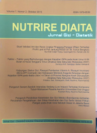 Image of Nutrire Diaita (Jurnal Gizi - Dietetik) Vol.7 Nomor. 2