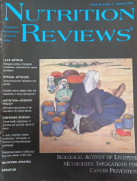 Image of Nutrition Reviews  Vol. 66. No.12 Desember 2008