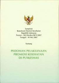 Pedoman Pelaksanaan Promosi Kesehatan di Puskesmas