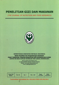 Image of Penelitian Gizi dan Makanan Vol.38 No.1