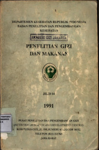 Image of Penelitian Gizi dan Makanan Jilid 14